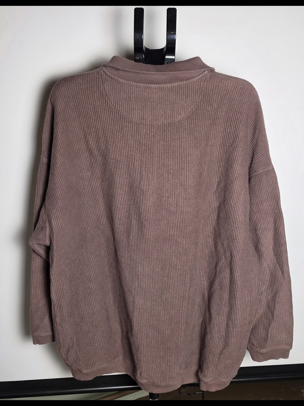aerie Womens Ribbed Half-Zip Sweater in Mauve - Picture 2 of 3
